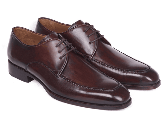 Paul Parkman Brown & Bordeaux Leather Apron Derby Shoes (ID#33BRD92) | Monni's Boutique