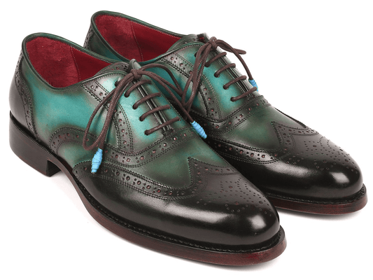 Paul Parkman Brown & Green Wingtip Oxfords Goodyear Welted (ID#027-BRWGRN) | Monni's Boutique