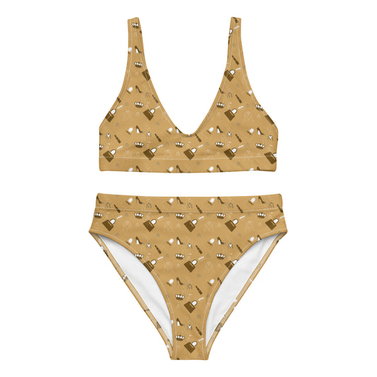 Golden Brown Women's Monogram Recycled high-waisted bikini