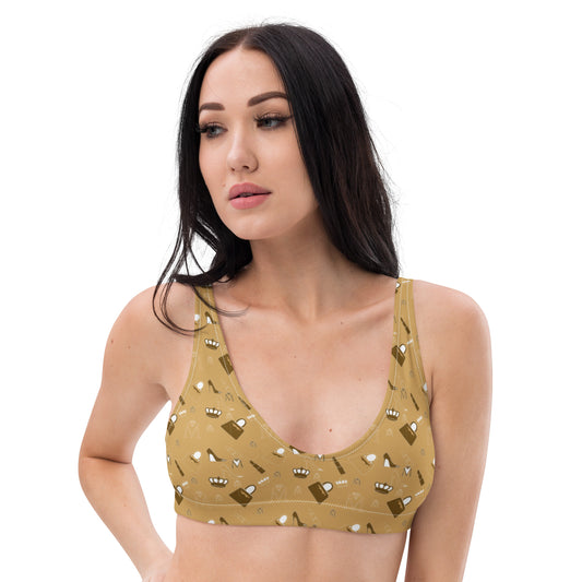 Golden Brown Women's Monogram Recycled padded bikini top