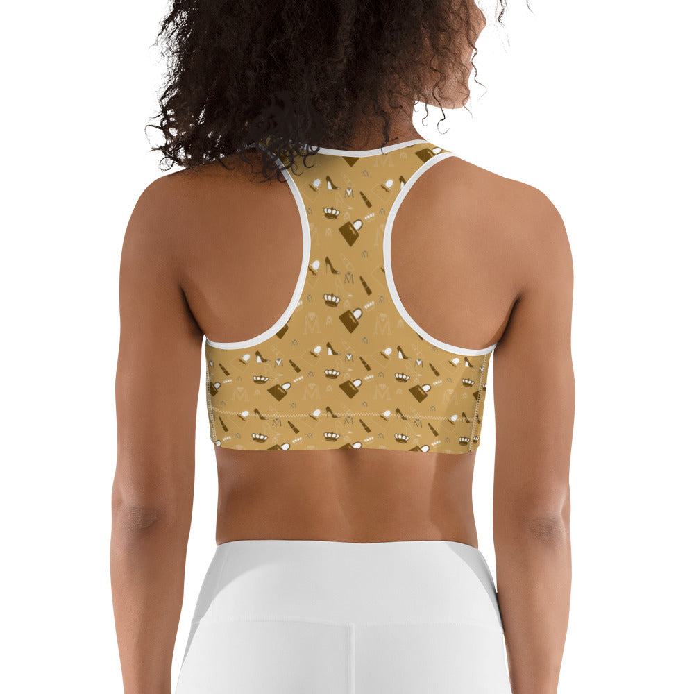 Golden Brown Monogram Sports bra