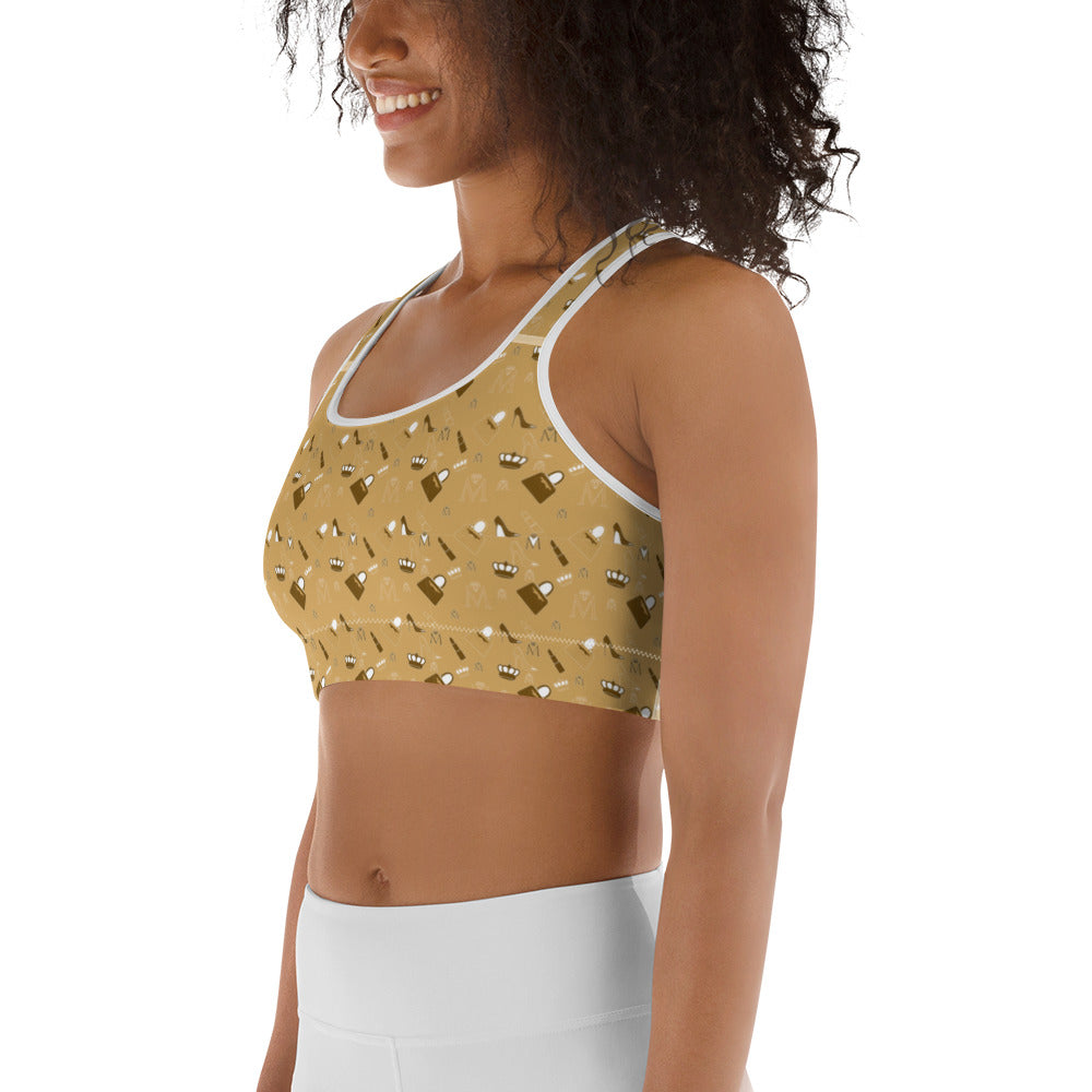 Golden Brown Monogram Sports bra